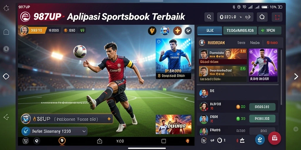 Screenshot gameplay 987UP menampilkan taruhan olahraga yang menegangkan.