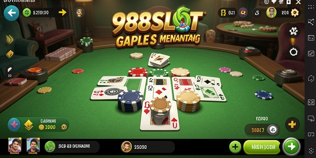 Screenshot gameplay 988SLOT yang menampilkan suasana permainan Gaple.