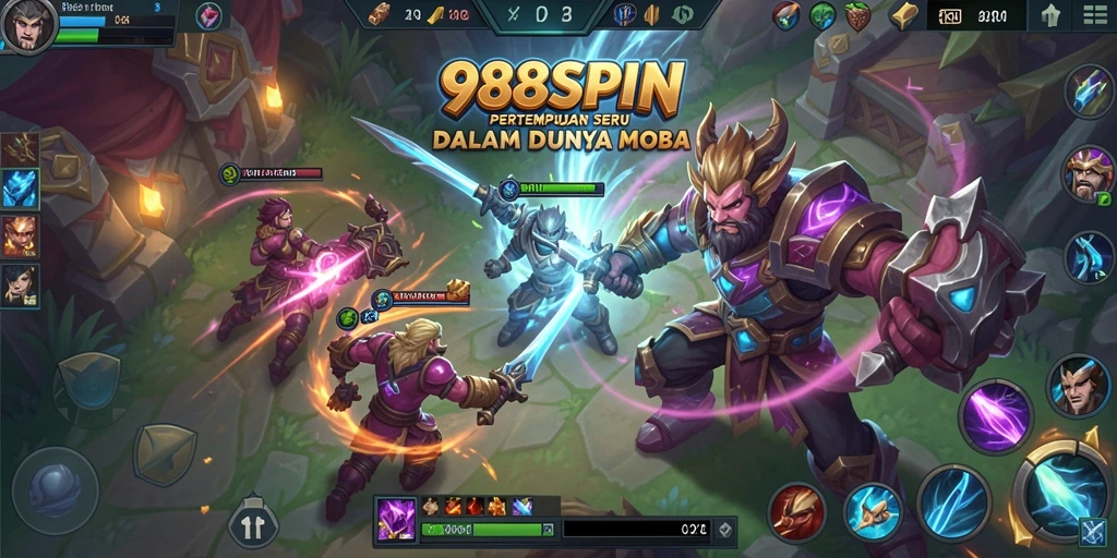 Tampilan gameplay seru dari 988SPIN dalam aksi MOBA.