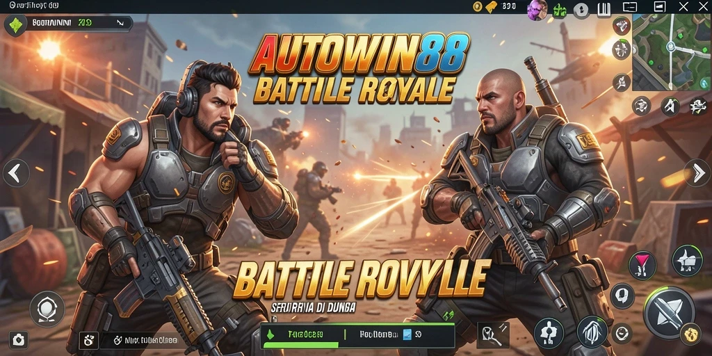 Screenshot gameplay mendebarkan dari AUTOWIN88, menunjukkan aksi pertempuran intens.