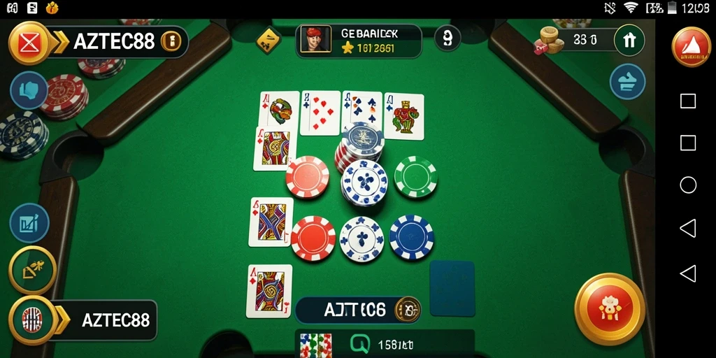 Tampilan gameplay AZTEC88 menampilkan keseruan bermain Gaple bersama teman.