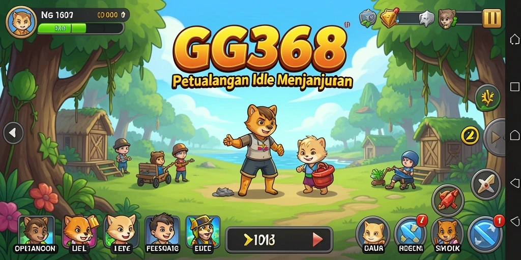 Tampilan gameplay GG368 yang menarik dalam gaya Idle.