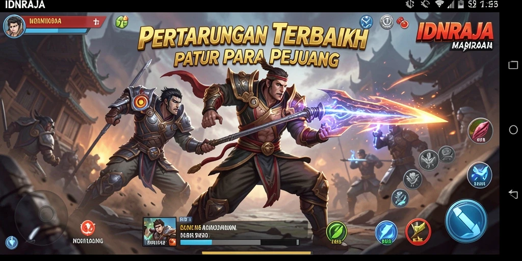 Tampilan screenshot IDNRAJA menampilkan aksi pertarungan yang intens dan karakter-karakter unik.