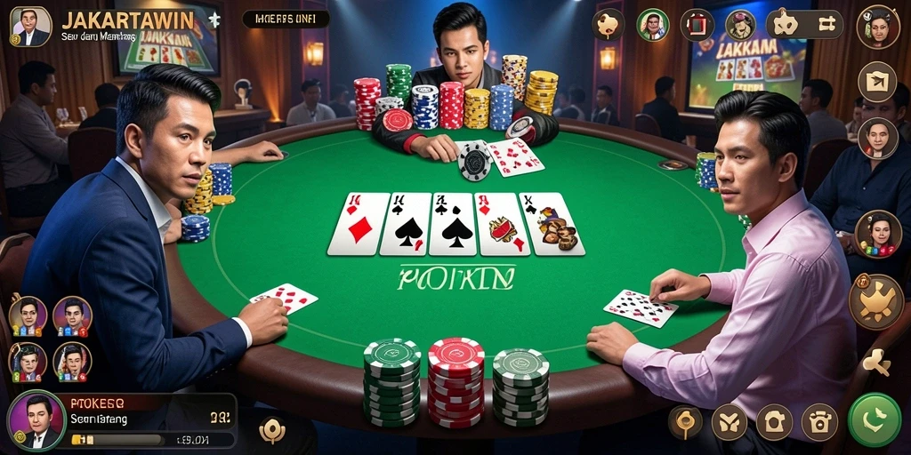 Tampilan gameplay Poker yang menarik dan penuh strategi.