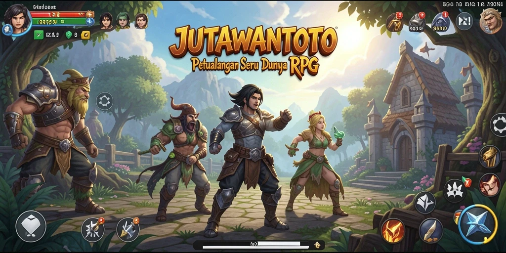 Tampilan gameplay RPG yang epik dalam JUTAWANTOTO.