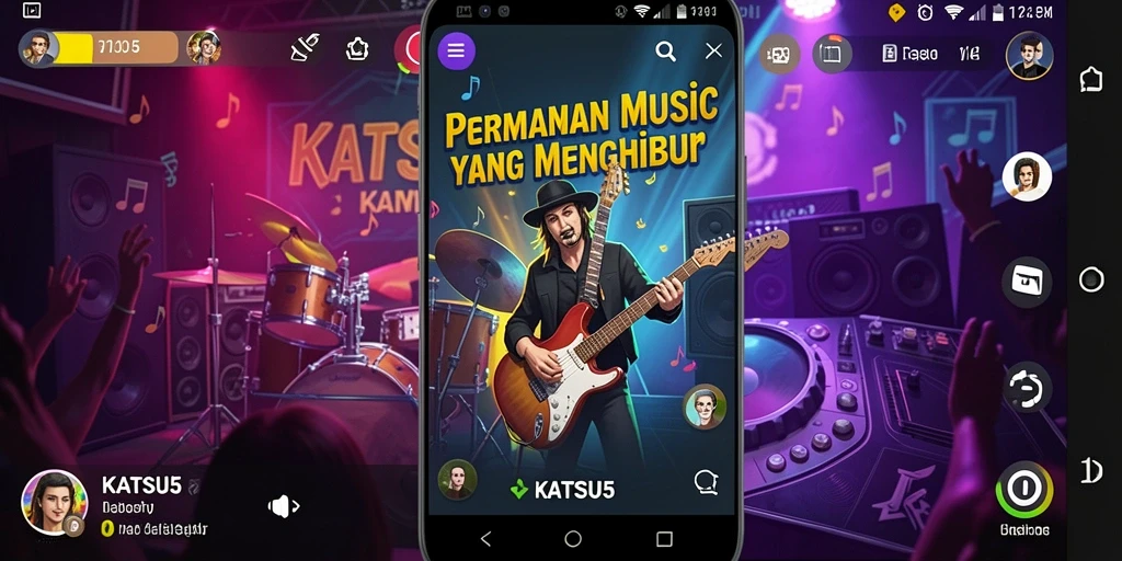 Tampilan gameplay <strong>KATSU5</strong> yang penuh warna dan interaktif.
