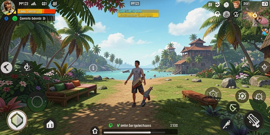 Screenshot gameplay PP123 menampilkan keseruan permainan santai.