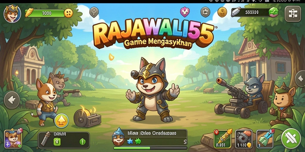 Tampilan gameplay RAJAWALI55 dengan karakter yang sedang beraksi dalam mode Idle.