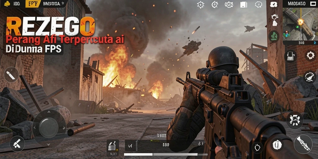 Tampilan aksi gameplay yang intens dan mendebarkan dalam REZEGO.