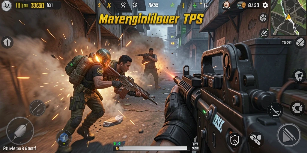 Tampilan gameplay RK55 yang seru dalam aksi TPS.