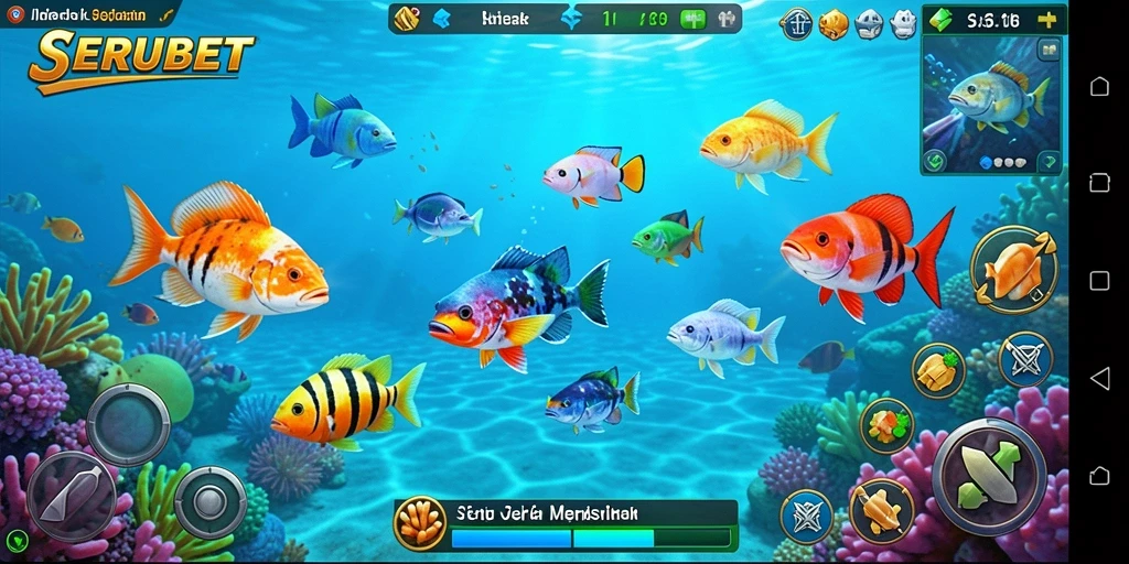 Gameplay SERUBET yang seru dengan aksi menembak ikan.