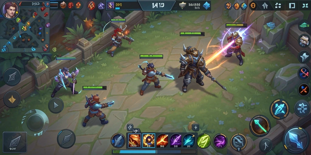 Tampilan dinamis gameplay SPIN101 dalam pertempuran MOBA yang seru.