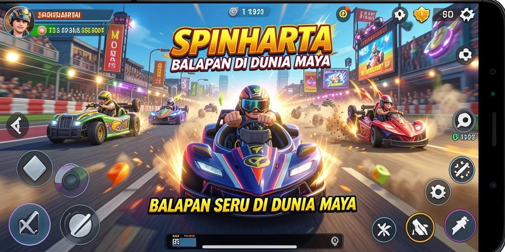 Tampilan menarik dari gameplay SPINHARTA yang penuh aksi.