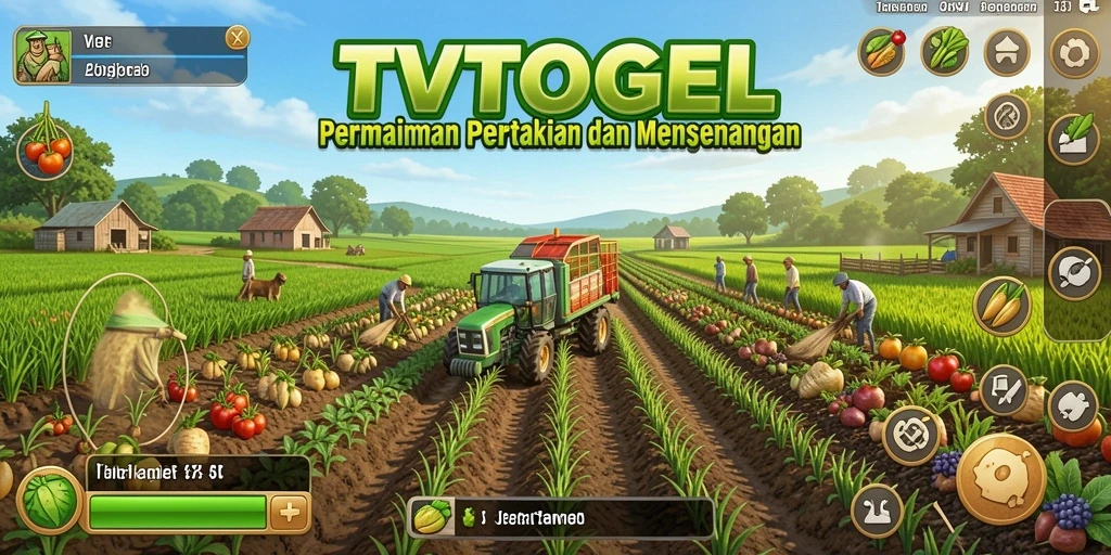 Tangkapan layar utama TVTOGEL menampilkan aktivitas bertani yang seru.