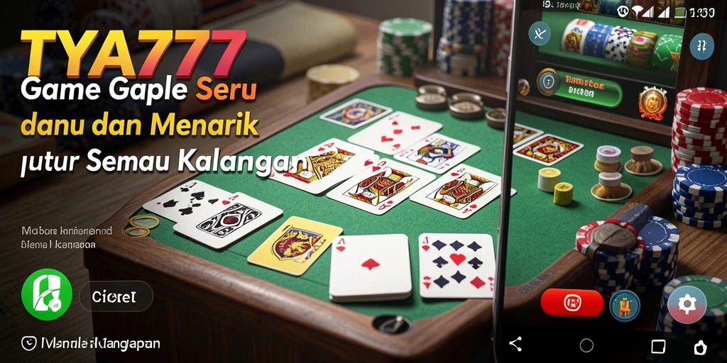 Screenshot TYA777 menunjukkan gameplay Gaple yang seru dan interaktif.